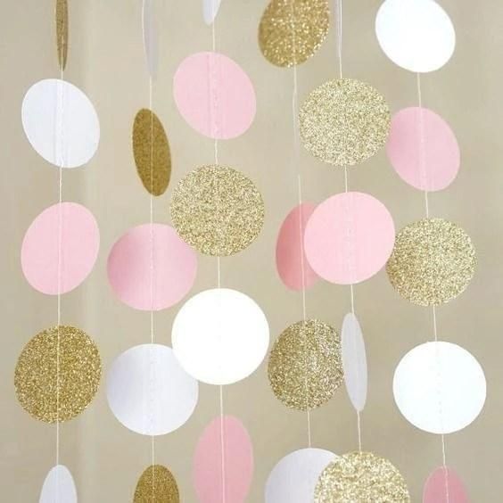 (Gold, Silver) Circle Garland Circle Dots Paper Garland Strand DIY Garlands Photo Props Home Bridal Shower Wedding Decoration