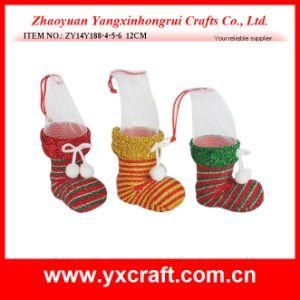 Christmas Decoration (ZY14Y188-4-5-6) Chatoyant Silk Christmas Shoe Decoration with Net