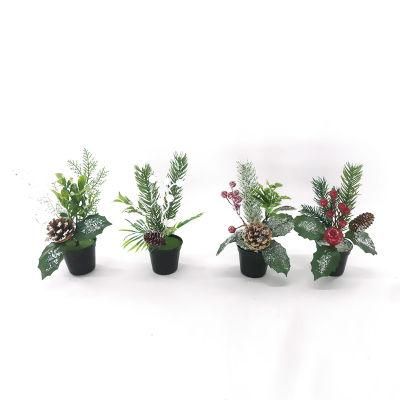 Simulated Green Bonsai Set with Pots Fake Flower Garden Ornaments