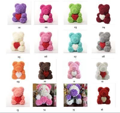 28cm 38cm Most Popular Artificial Rose Bear for Anniversary Christmas Valentine Foam PE Rose Bear