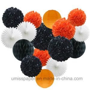 Umiss Paper Lanterns Flowers Hanging Fans for Halloween Party Decorations Party Supply