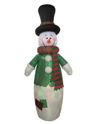 10FT Christmas Giant Inflatable Snowman with Shiny Clothes, Blow up Home Yard Lawn Decoration