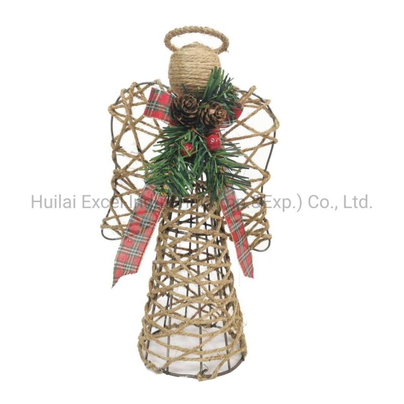 Wicker Christmas Decor Wire Angel Figurine Christmas Decoration Angel Figurine