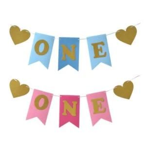 1 Year Old Baby Chair Decoration Non-Woven Birthday Party Banner