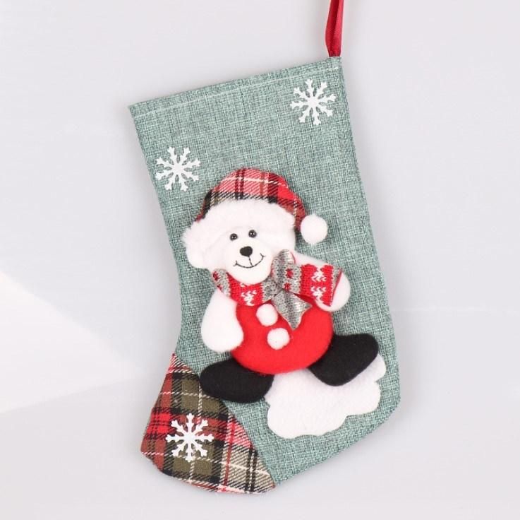 Custom Polyester Kids Cute Gift Christmas Hanging Socks Santa Luxury Stocking Decoration