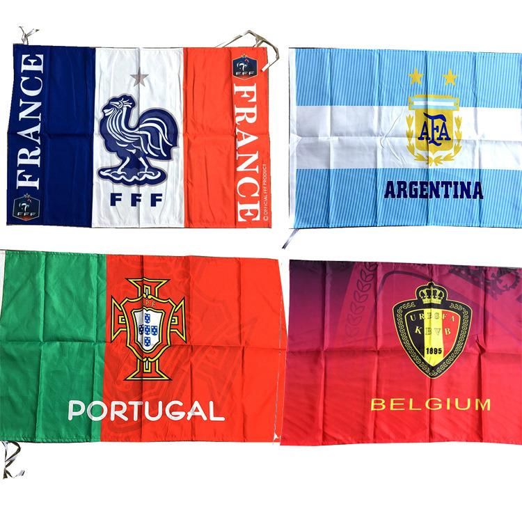 Custom Sublimation Design Print Logo Color Car Beach Table Garden Advertising Bar World Cup Flags Banners Custom Football Flag