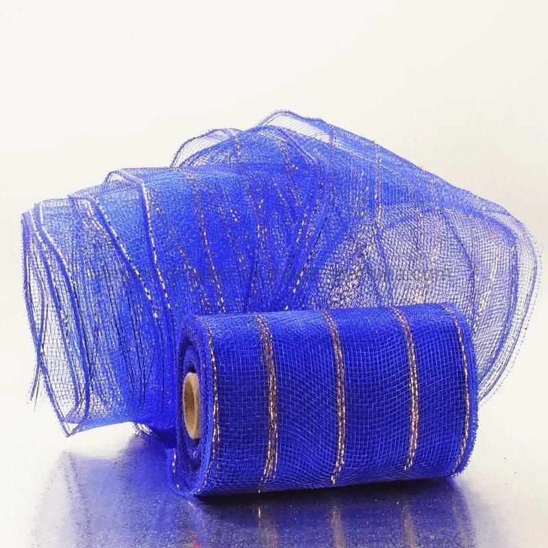 Metallic Stripes 6′′ Deco Mesh Ribbons for Wedding Party