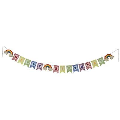 BSCI Hot Party Decoration Hanging Color Banner Happy Birthday Bunting Garlands Party Decoration Party Supplies