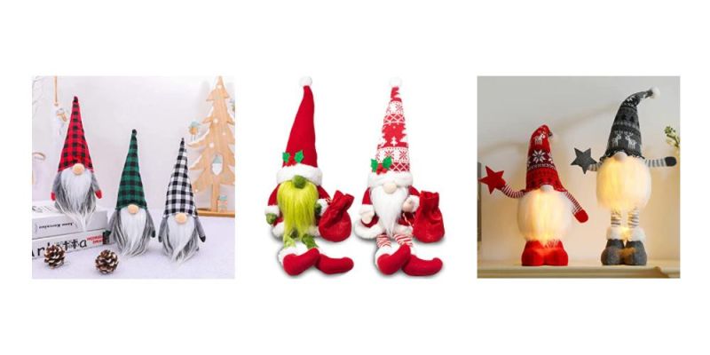 Christmas Gnome Decorations Swedish Christmas Gnome Lights Handmade Elf Plush Doll Holiday Home Party Decoration Gift