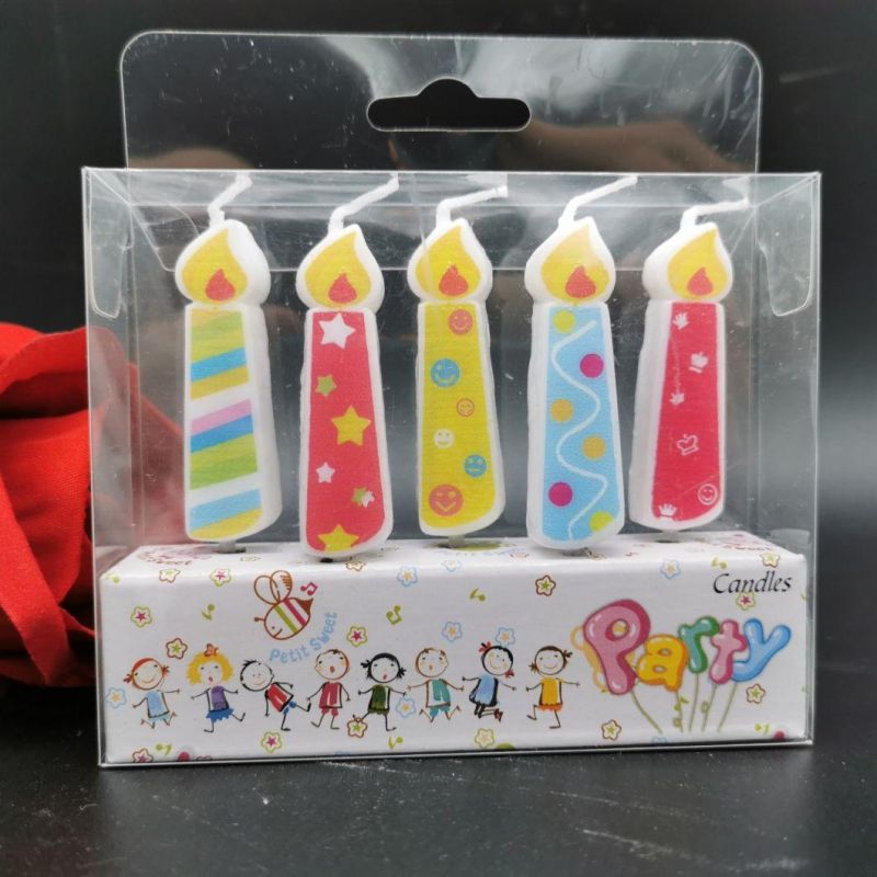 Burning Candle Shape Birthday Cake Decoration Candles Set for Party