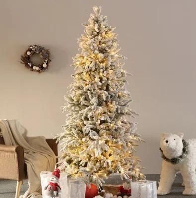 Luxury Prelit LED Light Snowy Flocked Christmas Tree