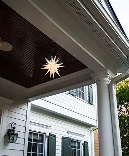 LED Moravian Star Tree Topper - Bright White 3D Lighted Christmas Star Tree Topper - Use as Advent Star, Bethlehem Star, or as Holiday Light Decoration. (White