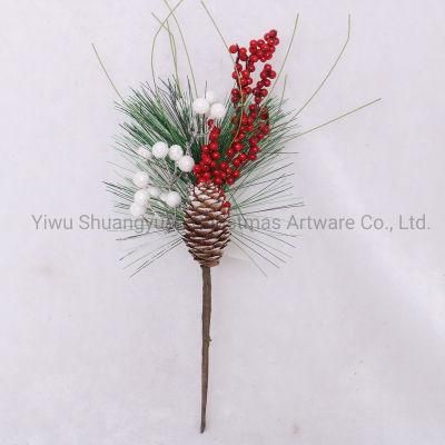 Christmas Berry Pick Pinecone Simulated Pine Needle Branch Wedding Party Floral Decor Flower Crafts