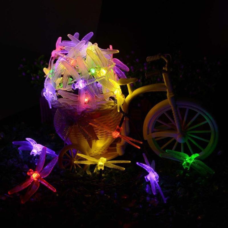 LED Dragonfly Lamp String Solar String Lights Outdoor Garden Decoration