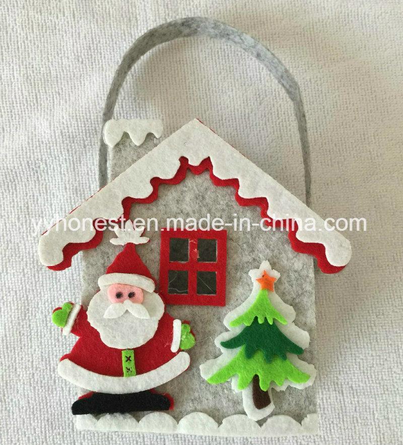 Christmas Decoration Fabric Felt Santa Candy Gift Bag for Kids