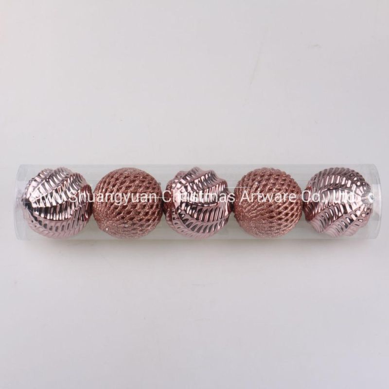 Plastic Chirstmas Glitter Painted Balls Christmas Hanging Ornaments