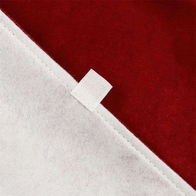 Cross Border Hot Selling Red Velvet Cloth Belt Christmas Tree Skirt Christmas Tree Decoration Tree Bottom Apron Christmas Tree Skirt