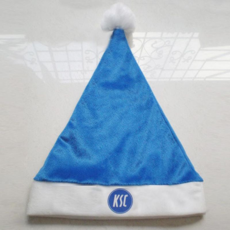Factory Whole Sales Kinds of Xmas Hat with Velvet Woven Material Silk Printing embroidery  Logo Bronzing Logo
