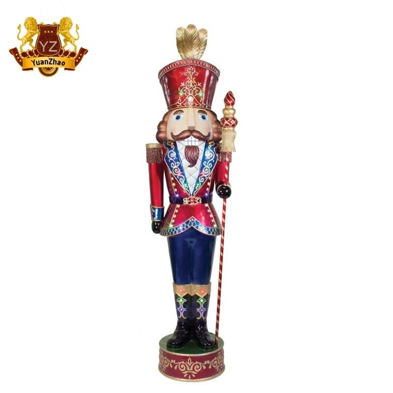 Hand Painted Life Size Resin Christmas Nutcracker for Outdoor Decoration