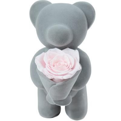 Wholesale New Products Honey Bear Preserved Roses Flower Box Christmas Gift