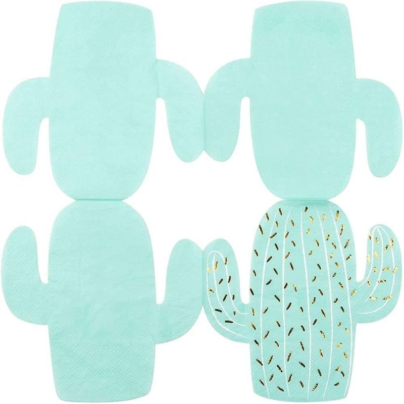 Fiesta Party Decorations, Cactus Napkins (Green, 50-Pack) Die-Cut