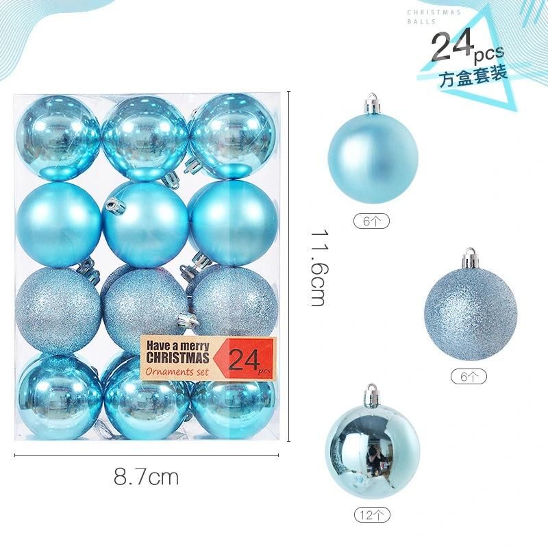 Christmas New Electroplating Plastic Ball 3cm Christmas Tree Pendant Christmas Ball Champagne Ornaments Set