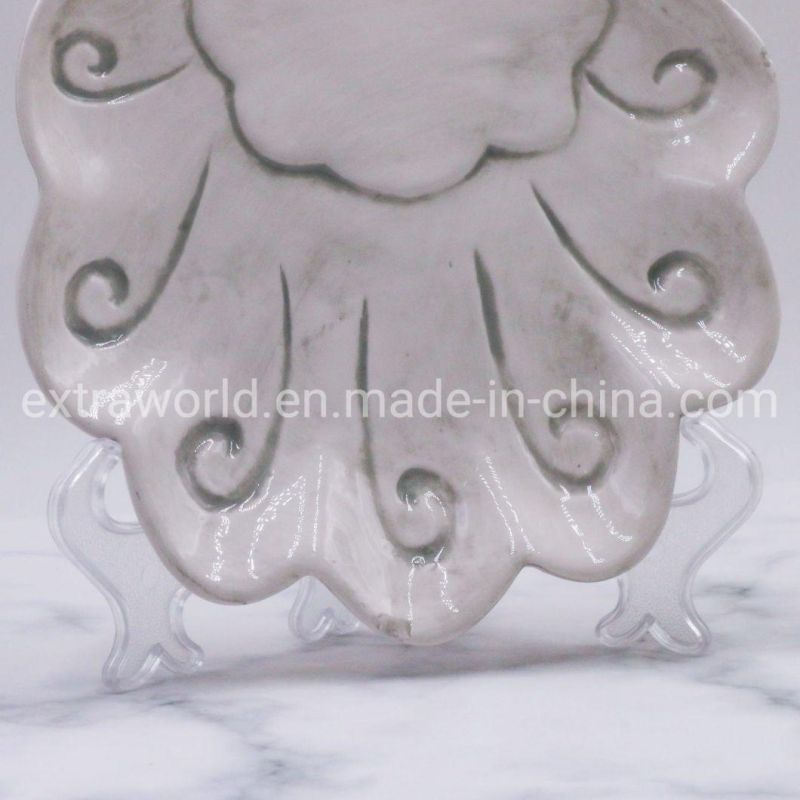 High Quality Handmade Dolomite Christmas Plates Ceramic Gift
