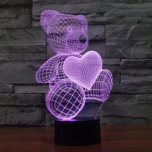 Best Love Heart Bear 3D Night Lamp Gifts for Girlfriend