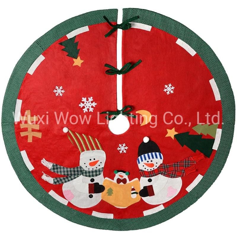 Snowman Family Christmas Tree Skirt Decoration, 120 Cm - Large, Multi-Colour