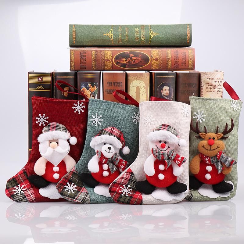 Custom Polyester Kids Cute Gift Christmas Hanging Socks Santa Luxury Stocking Decoration