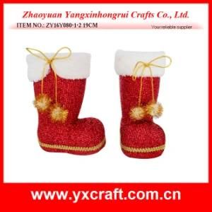 Christmas Decoration (ZY16Y080-1-2 19CM) Party Christmas High Boot Christmas Boot Sack