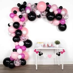 Black Pink Latex Balloon Set Birthday Wedding Party Decorations