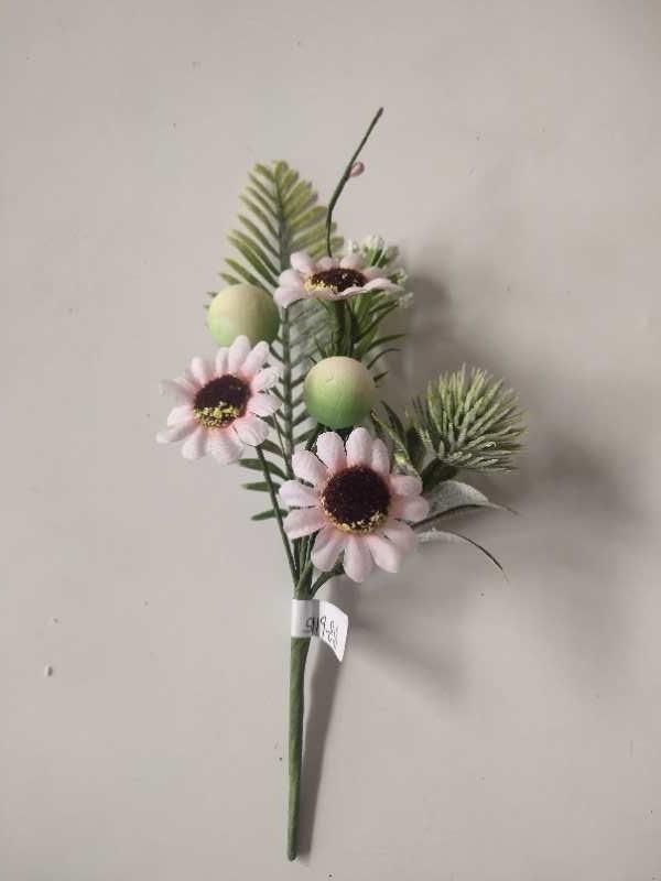 Silk Artificial Flowers Christmas Picks Single Rose Stem Floral Ornament for Xmas Decoration