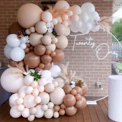 Backdrop Perfect Blush Coffee Gray Balloons and Metallic Gold Balloons Macaroon Coffee Apricot Brown Baby Pink Balloon Garland Arch Kit