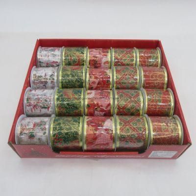 Wholesale Decorative Gift Burlap Custom Christmas Satin Ribbon