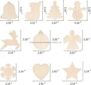 Plywood Laser Cut Unfinished Wooden Ornaments Tree for Christmas Gift Decoration