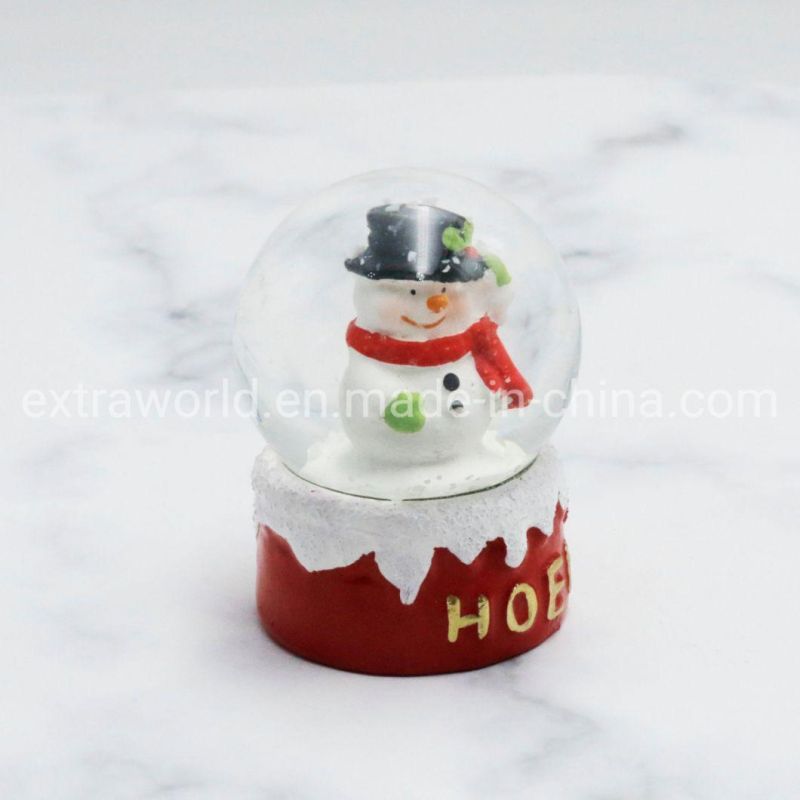 2021 Novelly Polyresin Custom Santa Snowman Water Ball Christmas Decorations