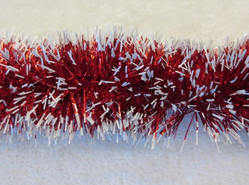 Best Selling Christmas Decoration Blue Pet Tinsel Garland with White Edge Party Ornament Garland