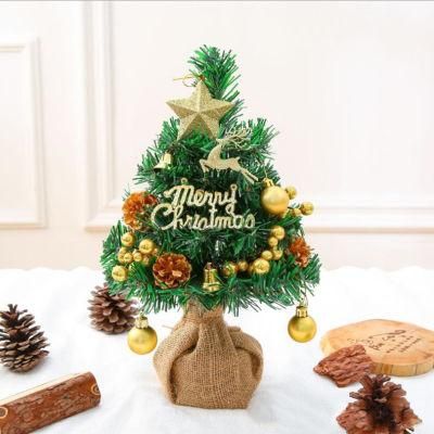 Amazon Hotsale Personalized Mini Artificial Green PVC LED Shiny Light Christmas Tree Crafts