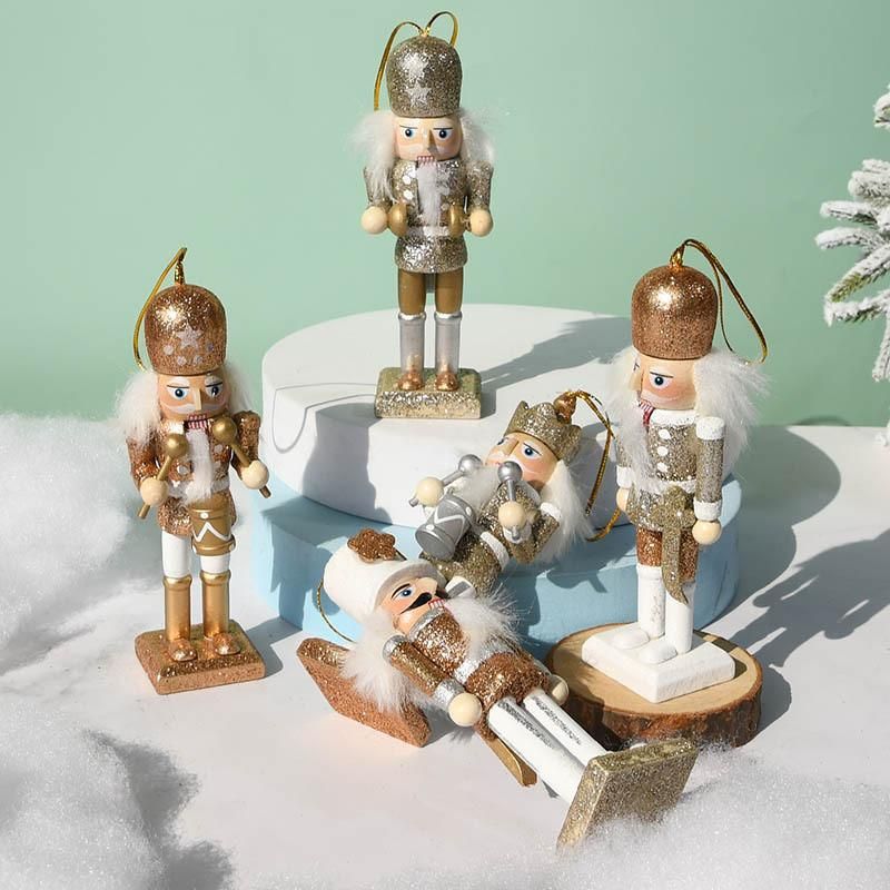 Cute Wooden Nutcracker Ornament Set (5 pieces)