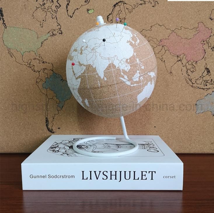 8 Inch Teaching Cork Globe with Push Pins Desktop Decoration Promotional Gift Office Decoration