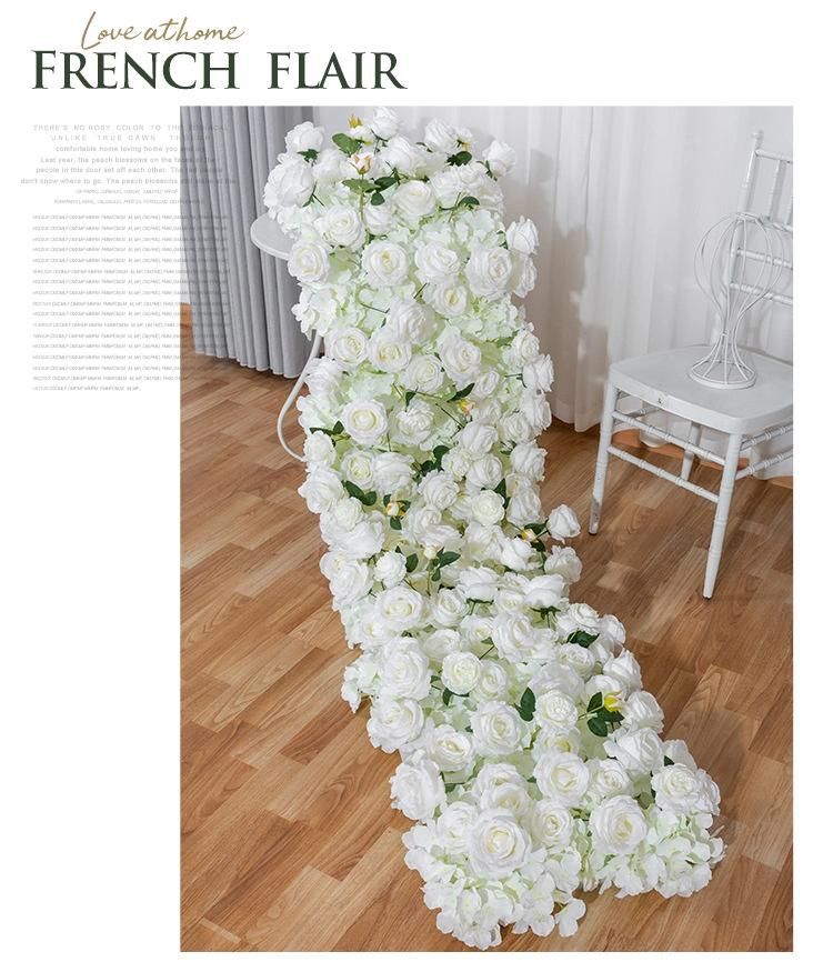 2 Meter 200cm Long Decorative Flower Row White Artificial Table Runner Flower