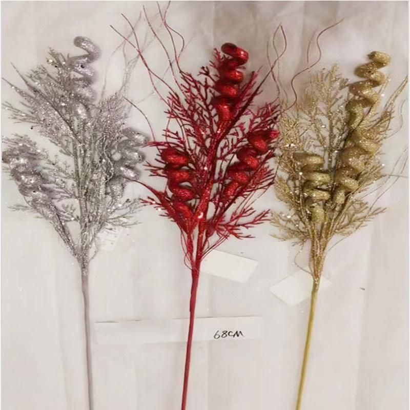 Hot Sale Artificial Simulation Xmas Flowers Christmas Decoration