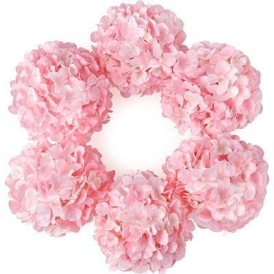 Wholesale Mini Hydrangea Ball Faux Flower Fresh Artificial Wedding Rose Flower for Wedding Wall