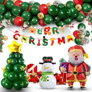 Christmas Banner Latex Aluminum Film Balloon Combination Holiday Theme Dcorations