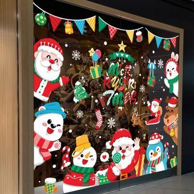 Merry Christmas New Year Window Decoration Static Clings Sticker