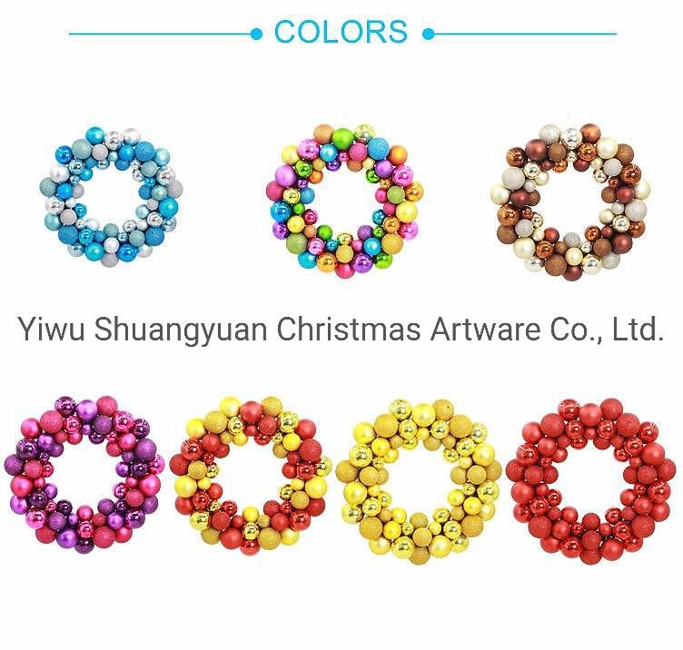 2020 Hotsale Colorful Plastic Christmas Balls Wreath Ornaments for Decor