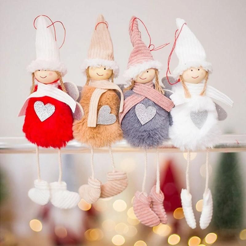 Cute Angel Christmas Plush Doll Ski Pendant Tree Decoration Ornaments