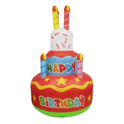 6FT Party Time Inflatable Cake Decorations Inflatable Birthday Cake with Candle