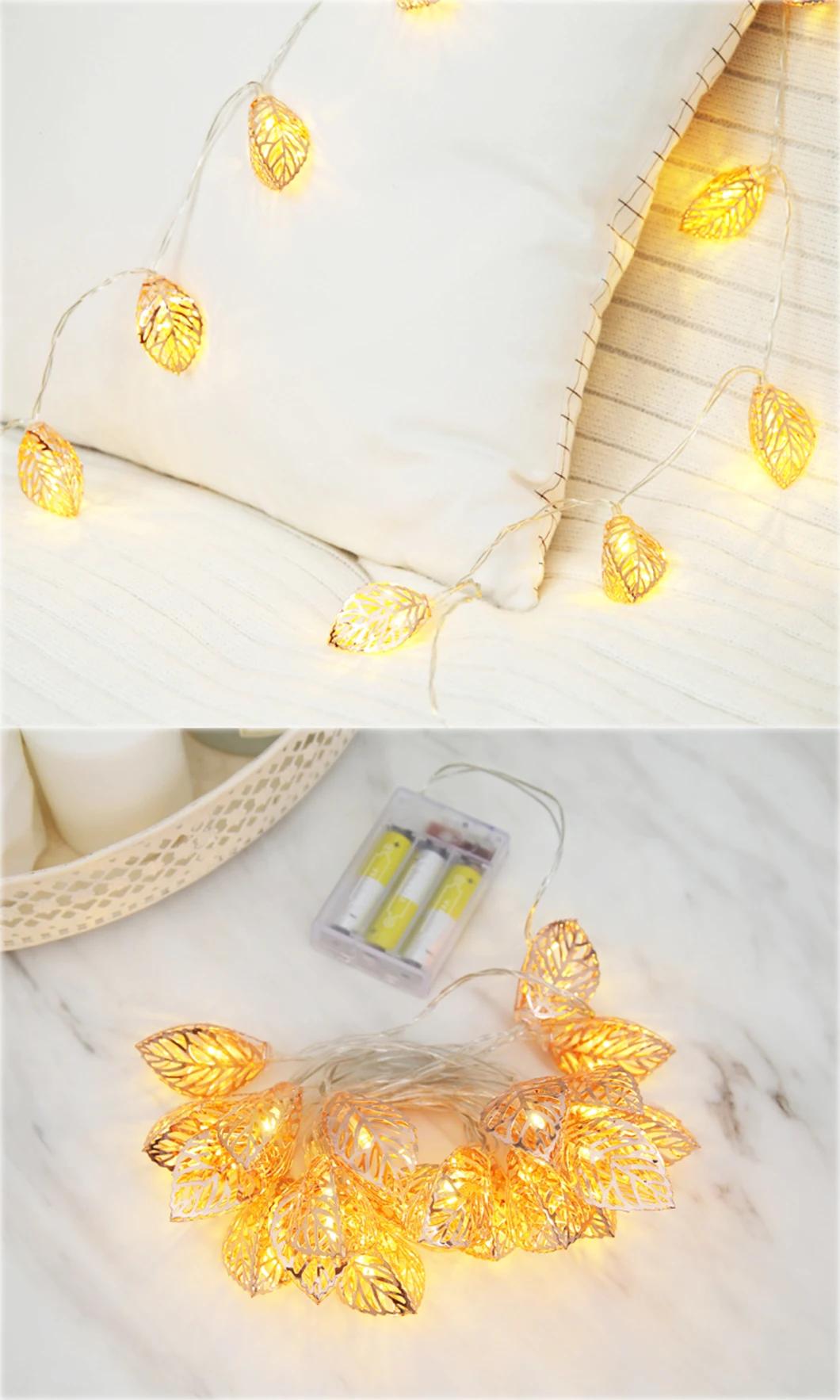 LED Lamp String Golden Metal String Leaf String